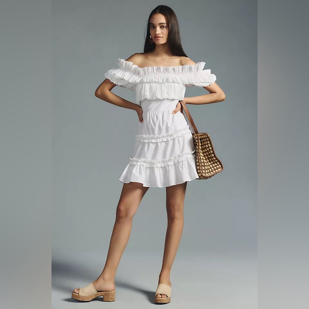 Love The Label Anthropologie Rosaline Dress White Size Small
